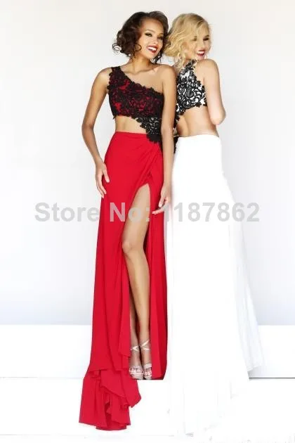 ED-0407 New White and Red Long Evening Gown Sheath Sexy High Side Slit Bandage gown Party Elegant | Свадьбы и торжества