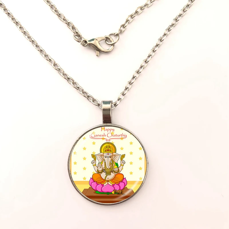 Ожерелье с подвеской god Ganesh Ganesha Бог удачи индиистский слон Будда духовная