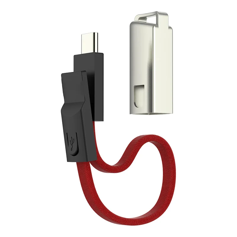Красный Брелок USB кабель ремешок для быстрой зарядки для iPhone 8 Micro usb type C зарядное устройство для телефона Зарядка Синхронизация данных короткий шнур USBC провод - Цвет: Красный