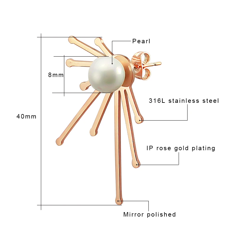 Женские серьги гвоздики с белым жемчугом свадебные украшения в японском и