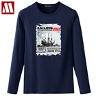 Отслеживание корабля + винтажные Ретро футболки в стиле рок-н-ролл Панк, пиратский корабль, брендовые облегающие футболки, весенние подарочные футболки для мальчиков