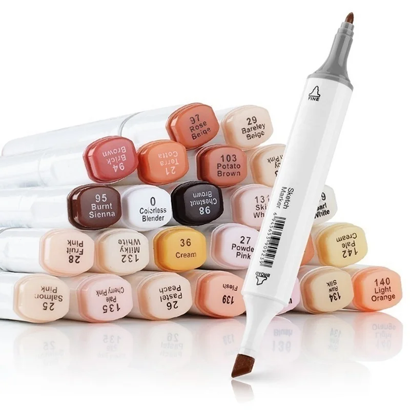 Перманентный эскиз для художника аниме маркерная ручка набор тона кожи TouchNew 12/24