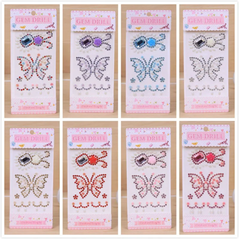 5 шт./лот акриловые наклейки со стразами в виде бабочек и кристаллов|Канцелярские