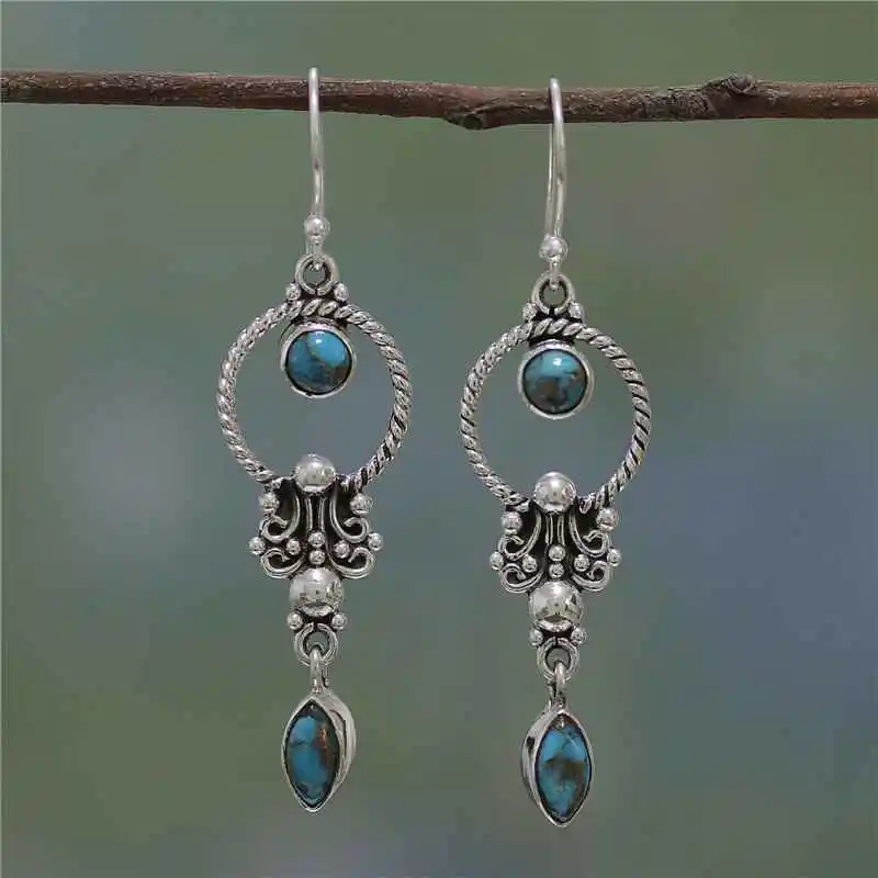 Tisonliz 2019 Vintage Crystal Dangle Earrings For Women Long Drop Hanging Wedding Earring Trendy Jewelry Bijoux boucles | Украшения и