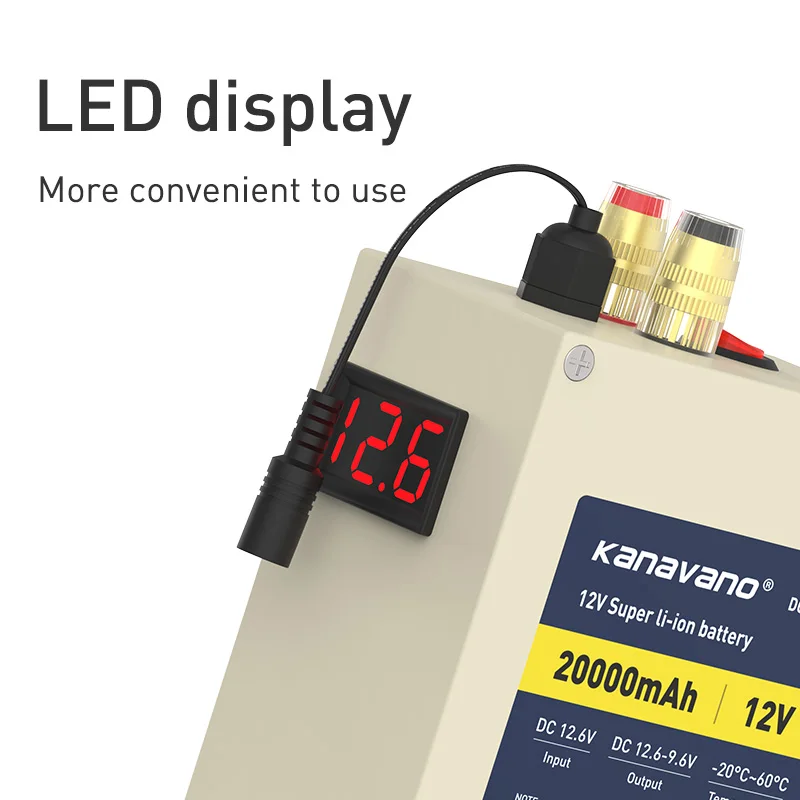 Лучшая литиевая аккумуляторная батарея 12v 20Ah перезаряжаемые литиевые батареи зажимный винт 500 Вт Высокая мощность и емкость переменного тока 2A зарядное устройство с BMS