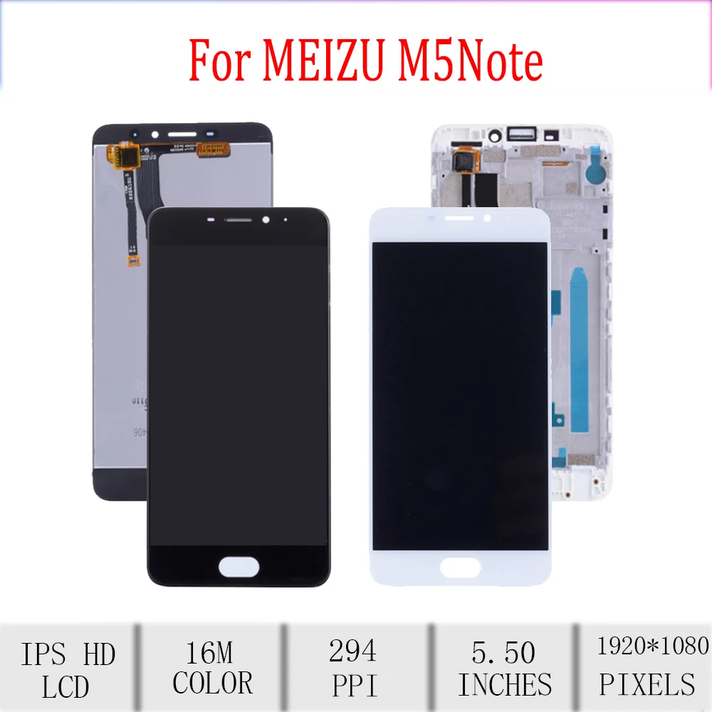 Оригинальный 5 ''baihuxing для MEIZU M5 Примечание ЖК дисплей Дисплей Сенсорный экран с