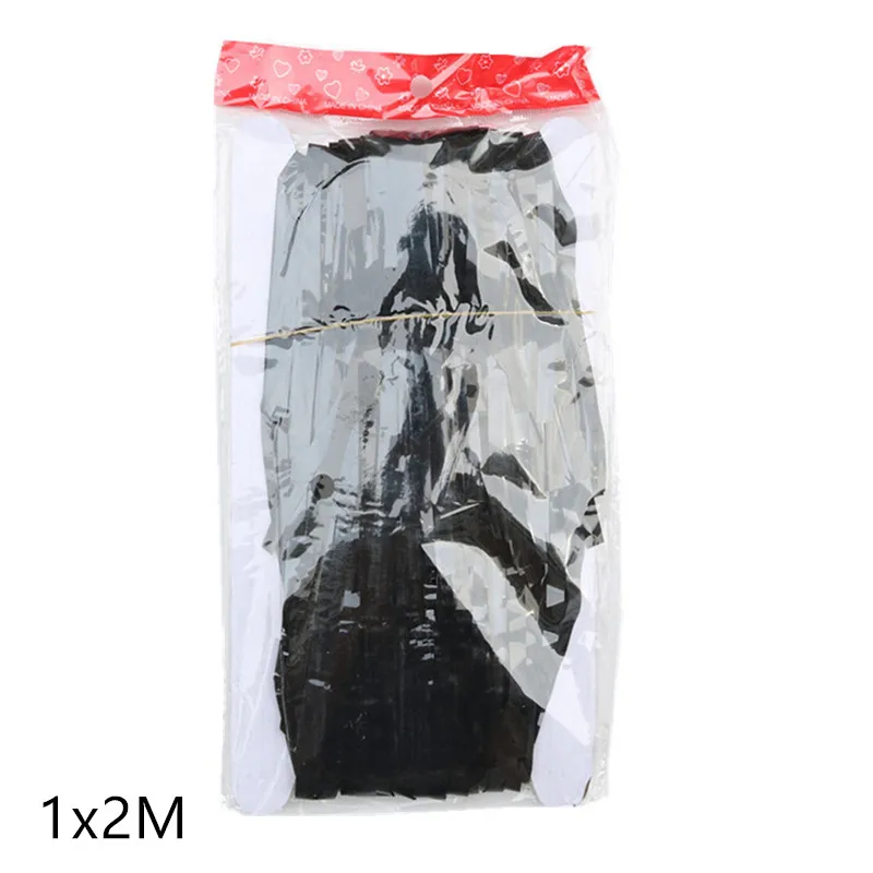 1x2m black 2M 3M Gold Silver Metallic Foil Tinsel Fringe Curtain Birthday Party Decoration Wedding Photography Backdrop Curtain Photo Props - Цвет: 1x2m black