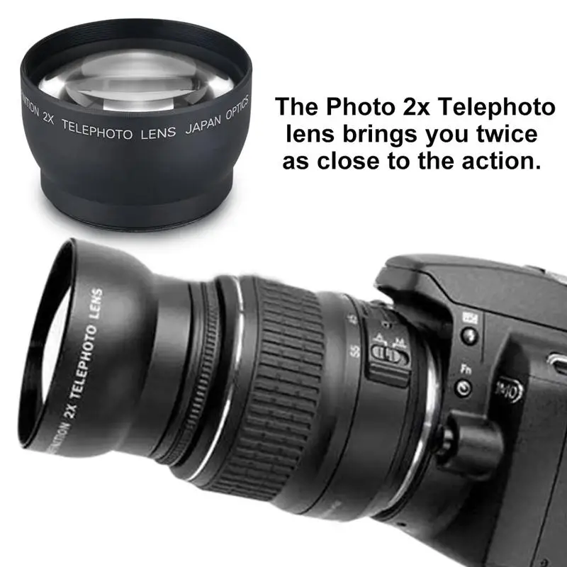 Gizcam Профессиональный 52 мм 2 Увеличение телеобъектив для Nikon D5100 D3200 D70 D40 DSLR камера