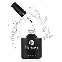 mshare top coat no sticky layer non cleaning glossy no wipe top gel nail polish cover long lasting health resin material ms01