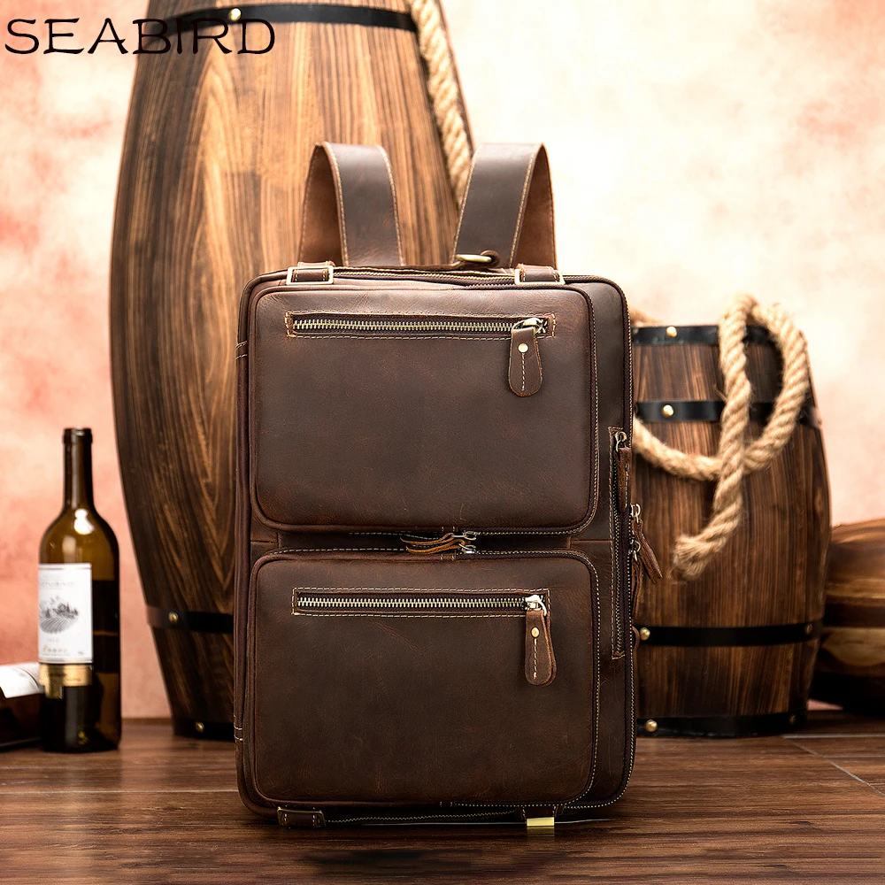 SEABIRD 2019 новый мужской портфель с несколькими карманами Ретро сумка из