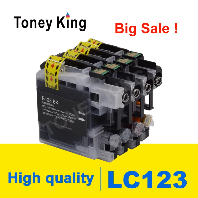 

4 PK For Brother LC123 LC-123 LC123XL Compatible Ink Cartridge MFC-J650DW MFC-J6720DW MFC-J6520DW DCP-J4110DW DCP-J132W Printer