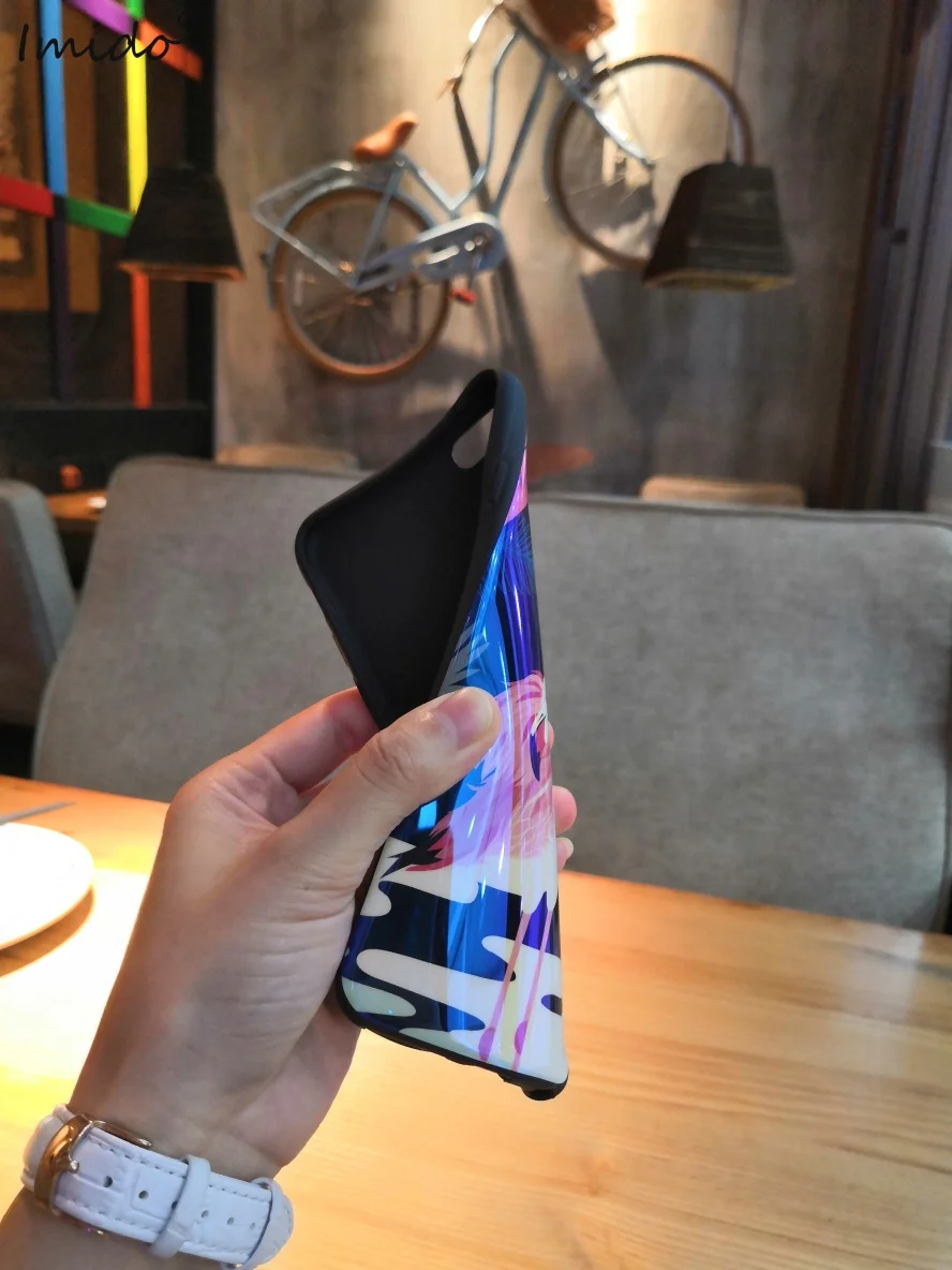 IMIDO милый чехол с фламинго для iphone X 7 7Plus Blu-Ray мягкий IMD TPU 6 6s 6plus plus 8 8plus задняя