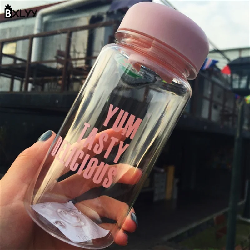 BXLYY популярная пластиковая бутылка для воды с надписью 1 шт. портативный