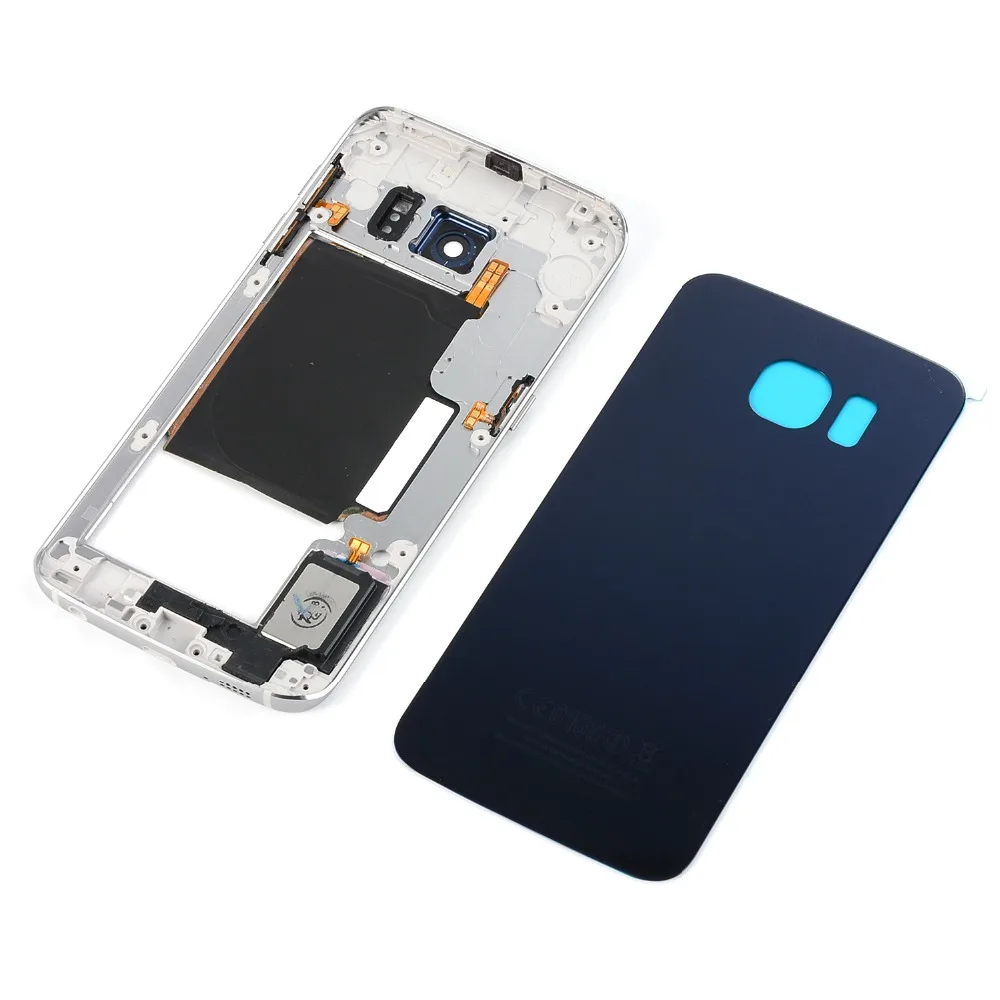 Для Samsung Galaxy S6 Edge SM-G925 G9250F G925T G925A G925P Корпус аккумулятор задняя крышка Стекло +