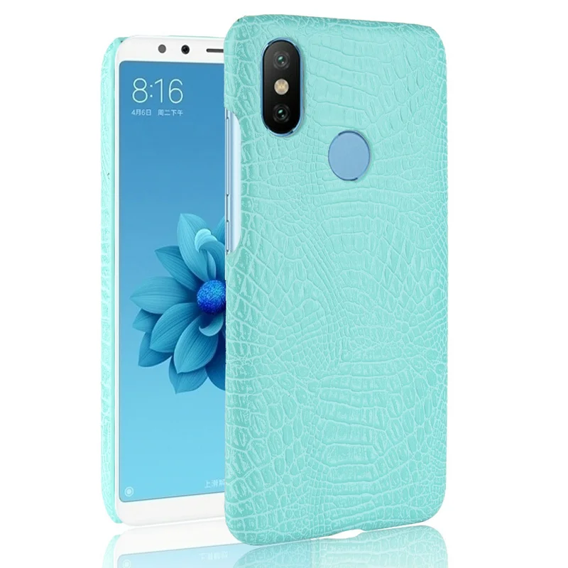 Роскошные крокодиловой кожи Pattern Жесткий PC Обложка для Xiaomi Mi A2 Lite Защитный