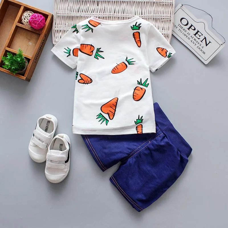 2019 summer new boys clothes sets children fashion cotton tees+shorts 2pcs tracksuit for kids casual sport clothing 1-4T | Детская