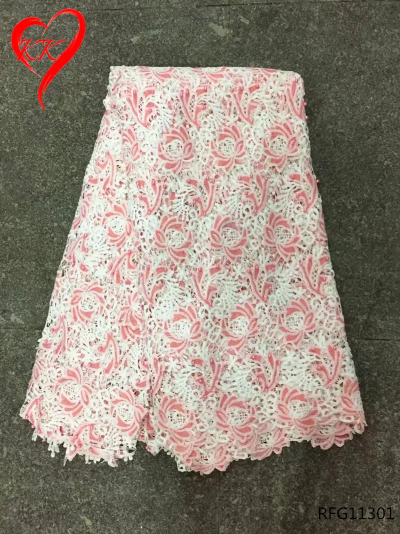 RFG113 KK Guipure cord lace fabric high quality African for dress 5 yards Nigerian mesh fabrics wholesale 2017 | Дом и сад