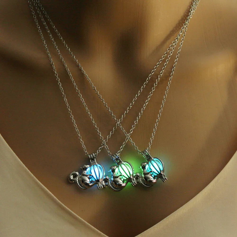 Ожерелье унисекс светящееся в стиле стимпанк темные украшения с серебряным