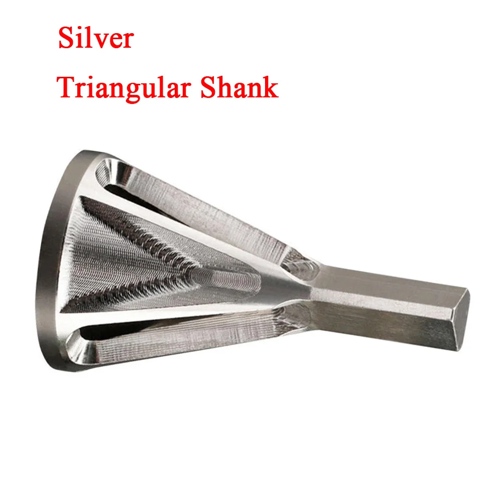 silvery triangular S 1 шт. Горячая Мода нержавеющая сталь инструмент для снятия заусенцев внешняя фаска высокая прочность твердость сверло для удаления заусенцев серебряный цвет падение - Цвет: silvery triangular S