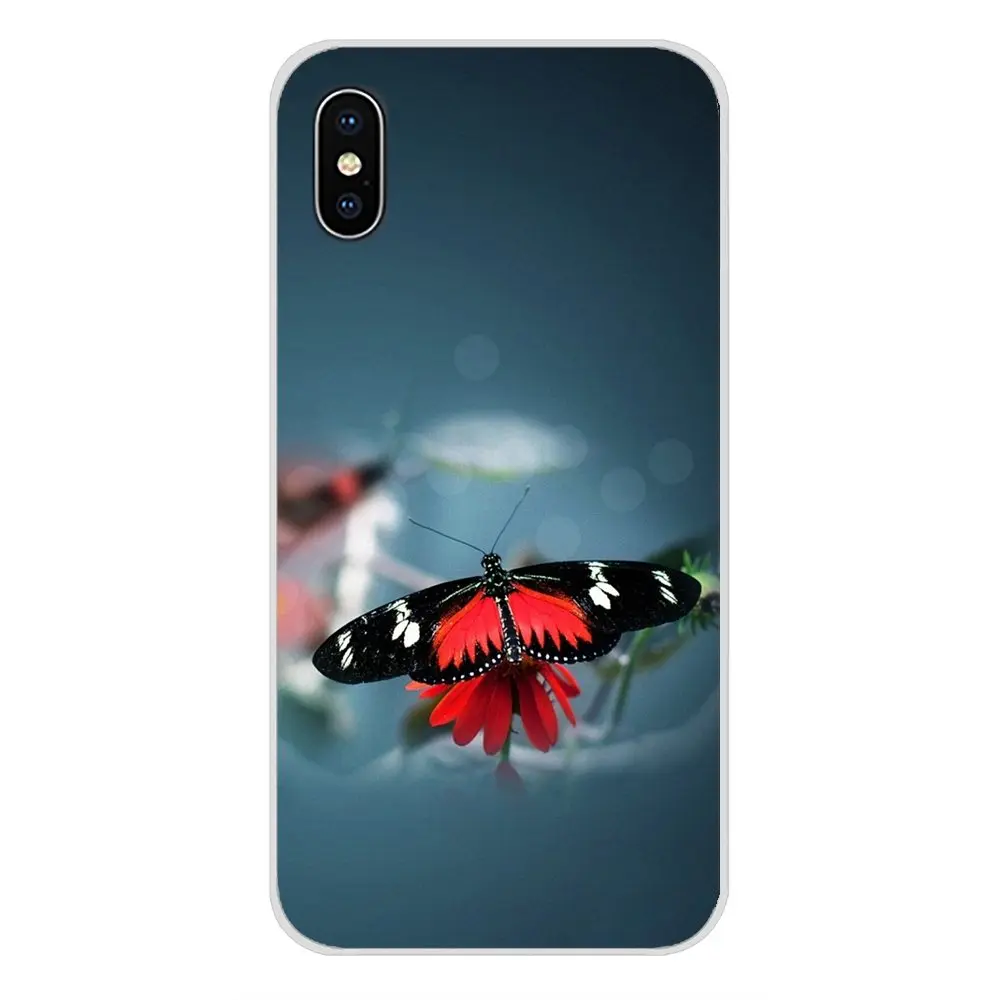Аксессуары Чехлы для телефона красивые Синие Бабочки Apple iPhone X XR XS MAX 4 4S 5 5S 5C SE 6 6S 7 8
