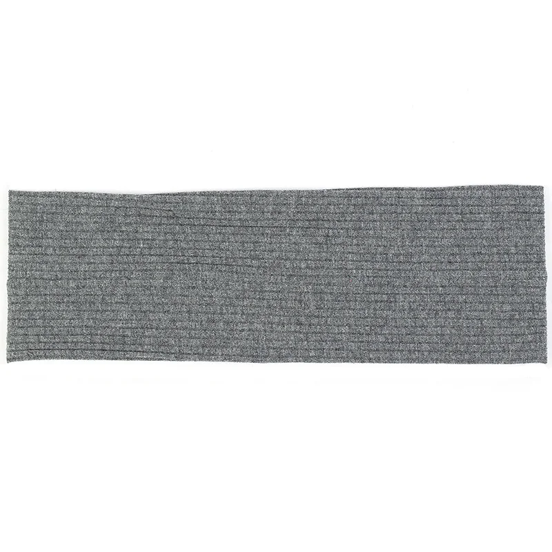 Dark Gray Модные женские полосатые повязки на голову, однотонные ребристые повязки для волос для девочек, хлопковый головной убор, ребристые аксессуары для волос, спа тюрбан DQ741 - Цвет: Dark Gray