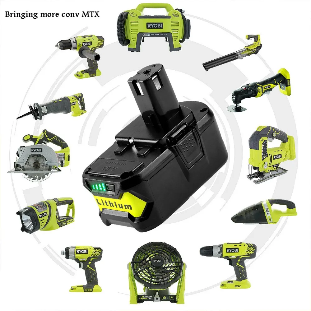2 шт. x новейший для Ryobi 18 в 6000 мАч P108 RB18L40 литиевая Высокая емкость аккумуляторные электроинструменты батарея Ryobi ONE+ и зарядное устройство