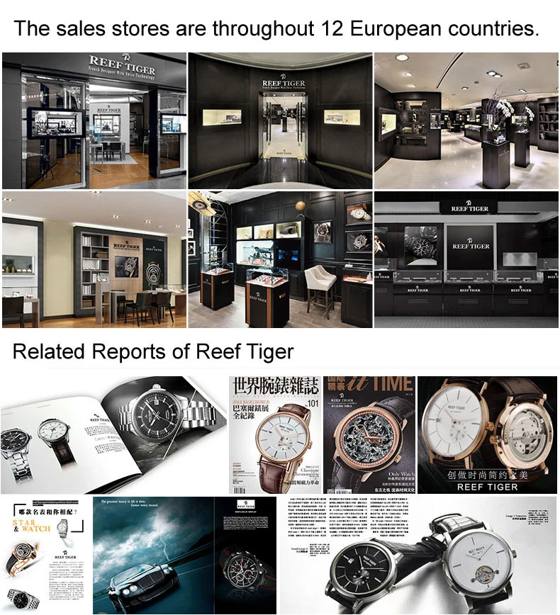 Риф Тигр Аврора Serier RGA3029 спортивные часы для Для мужчин кварцевые часы хронограф с датой Сталь наручные часы со светящимися