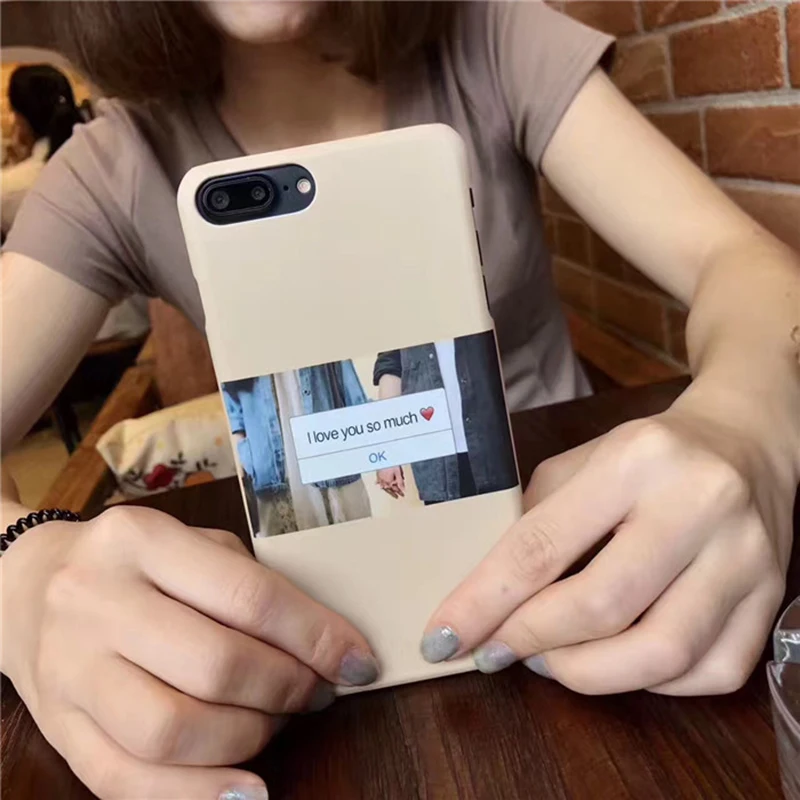 Чехол для телефона с изображением влюбленных пар для iphone 6, 6s, 6plus, 7, 8 plus, с романтическими буквами, жесткий пластиковый чехол на заднюю панель