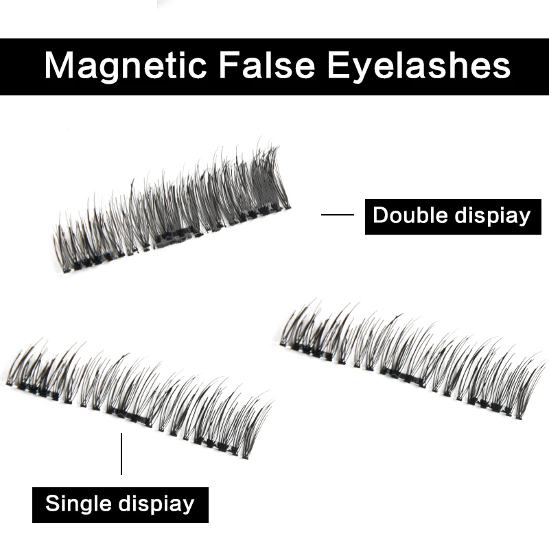 3 Magnet 3D Magnetic Eyelashes Lashes Thicker Reusable False Handmade No Glue Eye Makeup Kit lashes lift | Красота и здоровье