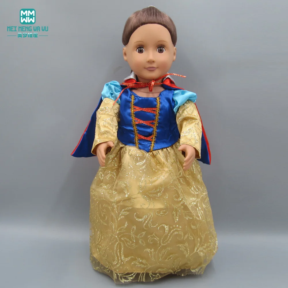 

Clothes for dolls fits 45cm American doll and 43cm new born doll accessories White snow princess dress