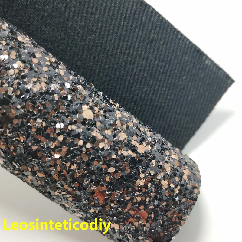 1 шт. 21x29 см синтетический Letaher Cuero Sintetico черный массивный блеск кожа с золотом для