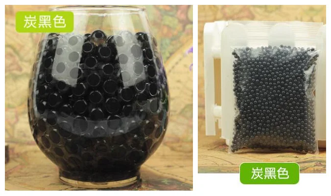 black 1 комплект = 2500 шт! Жемчужные Хрустальные шарики для выращивания почвы, гидрогелевые желейные шарики для украшения дома - Цвет: black