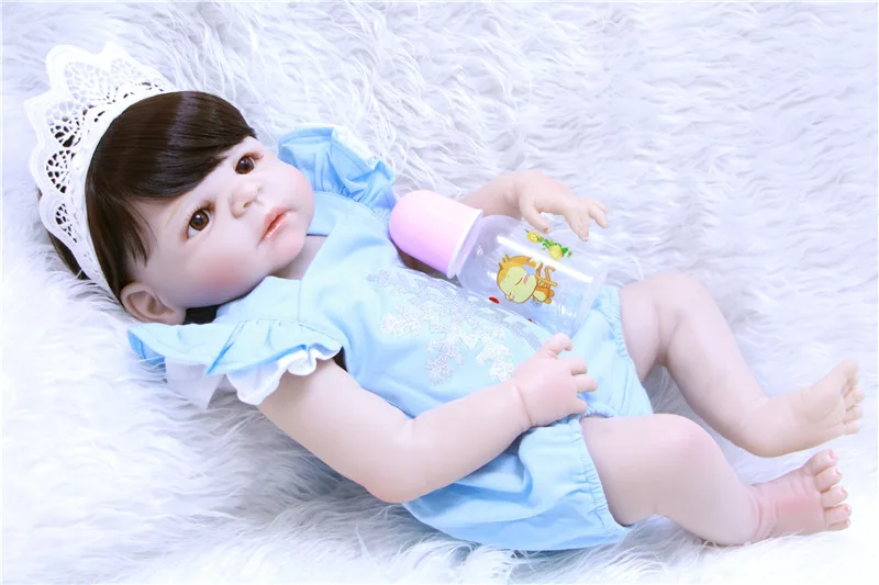 

55cm Full Silicone Reborn Baby Doll Toy 22inch Newborn Princess Babies Alive Doll With Pacifier Girl Bebes reborn bonecas