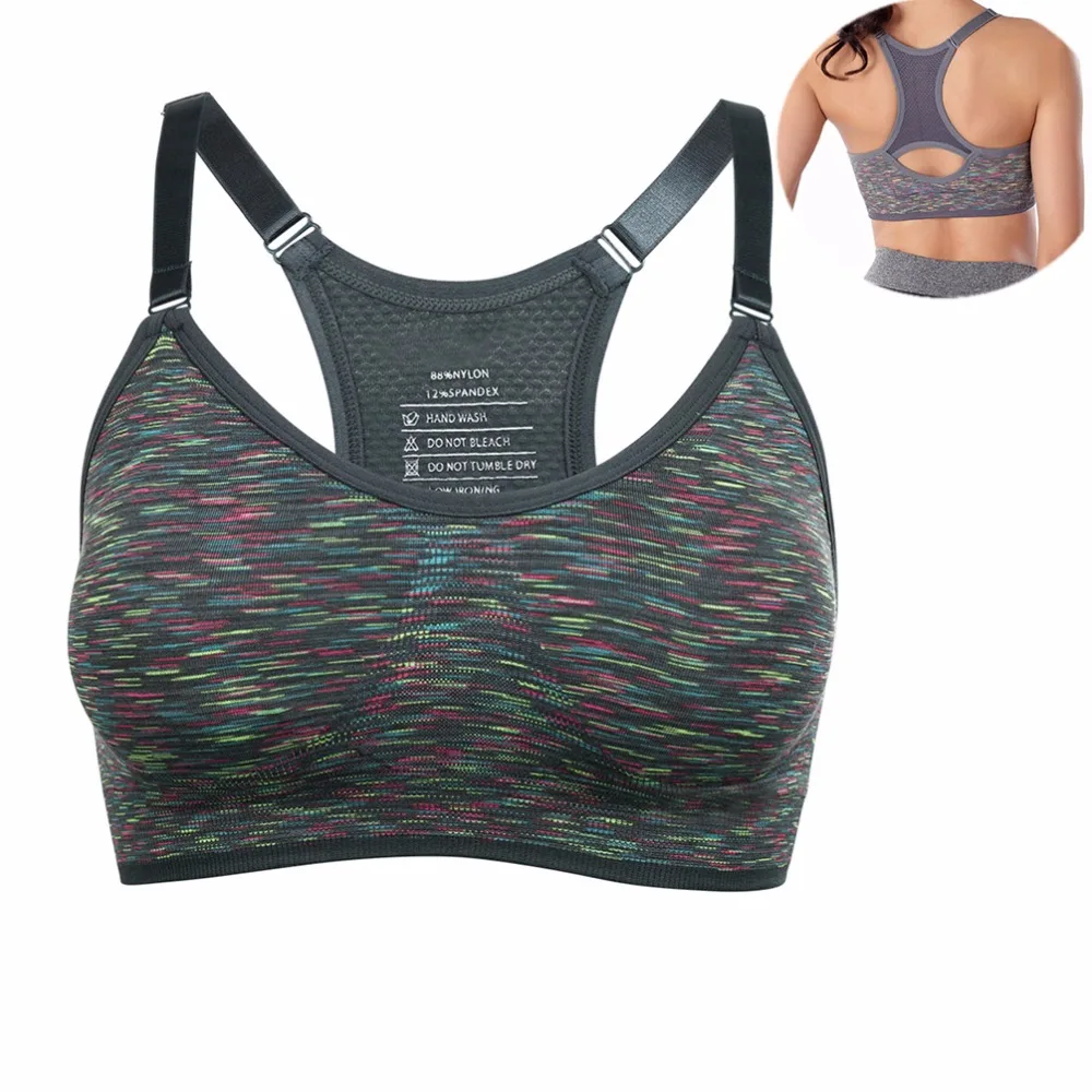 Vbiger Women Adjustable Shakeproof Sports Bra Wireless Gym Fitness Yoga Running Racerback Bras Vest Underwear S/M/L | Спорт и