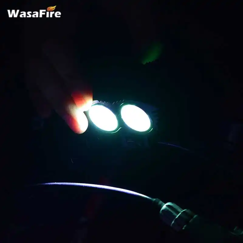 WasaFire 3600lm 2 * XM L T6 светодиодный велосипедный фонарь мотоцикл светильник налобный