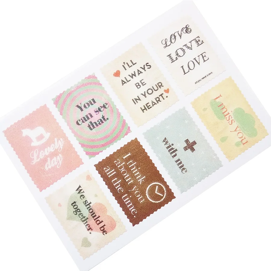 5 упак./лот Винтаж ванили наклейка &quotбашня&quot Романтическая любовь бумажная для