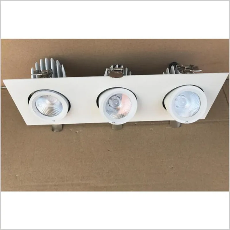 Регулируемые светильники Trimless COB 3X12 Вт CREE LED Gimbal вниз свет Регулируемый поворот