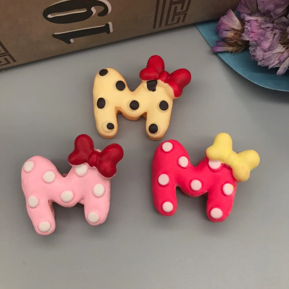 

Free shipping!Resin kawaii letter M .Resin Flatback Cabochon for phone decoration ,DIY23*25mm