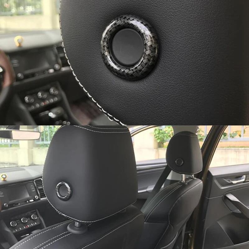

For Skoda Superb 2016-2018 Car Styling Auto Accessories ABS Chrome Car Seat Neck Pillow Button Cover Trim