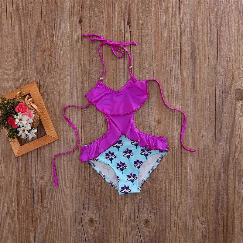 Новинка 2017 года летняя одежда для маленьких девочек с цветочным принтом и рюшами