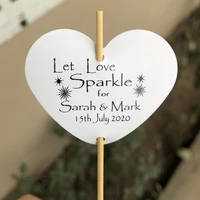30 personalised heart sparkler tags let love sparkle wedding party funny decoration