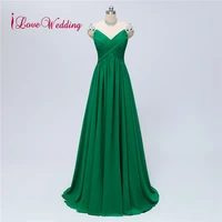 ilovewedding evening dresses long green chiffon ruched delicate beaded see through back cap sleeve formal long evening gown
