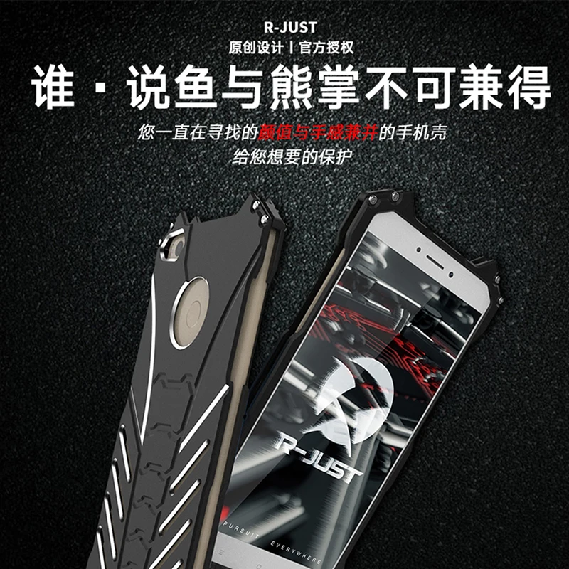 R-Just Роскошный Металлический бронированный чехол для Xiaomi Mi 9 6 MAX 5S Plus MI8 8 SE Note 2 6x2 в 1