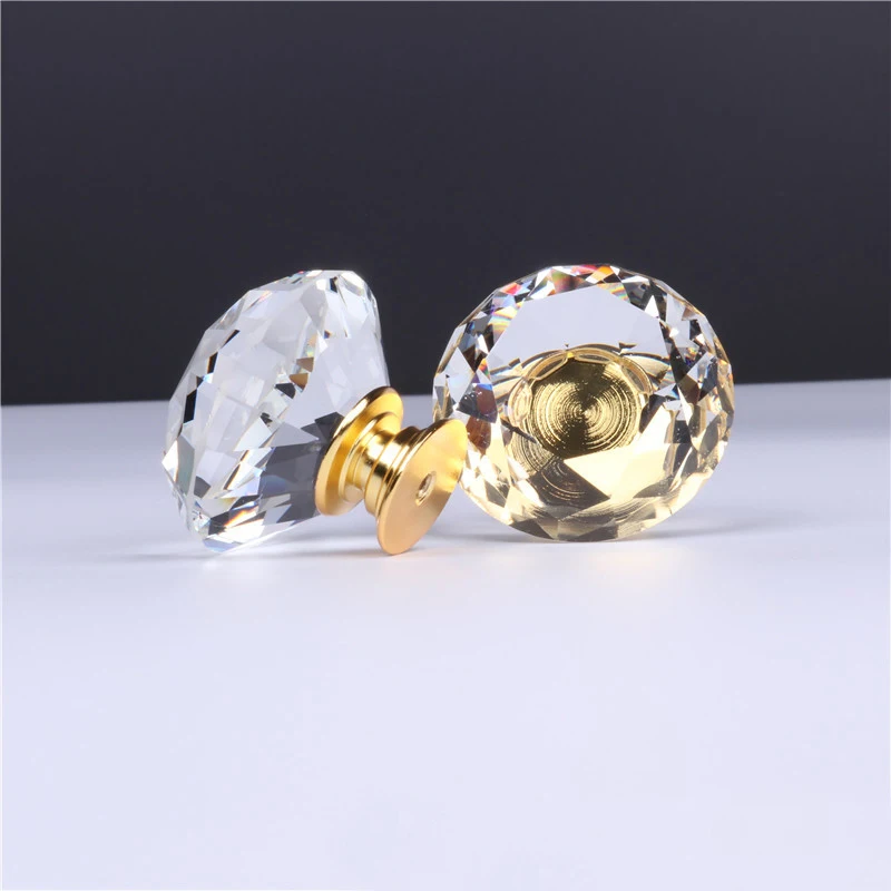 С украшением в виде кристаллов Стекло Потяните ручки шкафа ящика тумба для