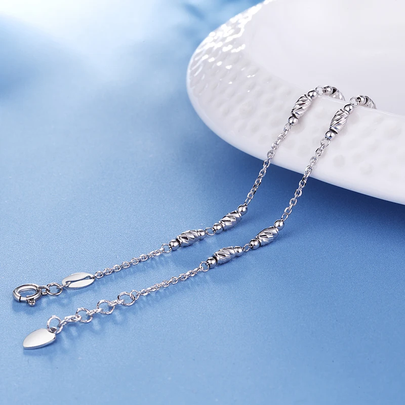 Горячая PT950 Платина Белый Настоящее твердое Золото бисера обернуть браслеты для