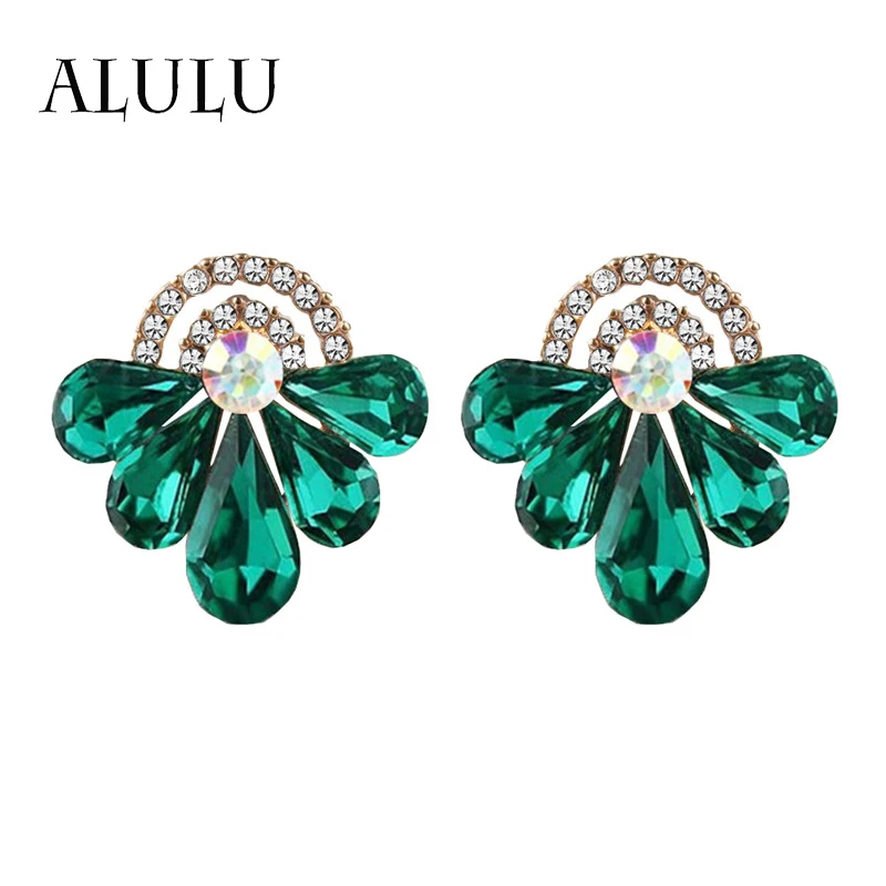 Женские серьги со стразами ALULU элегантные в виде большой воды 2017|crystal rhinestone