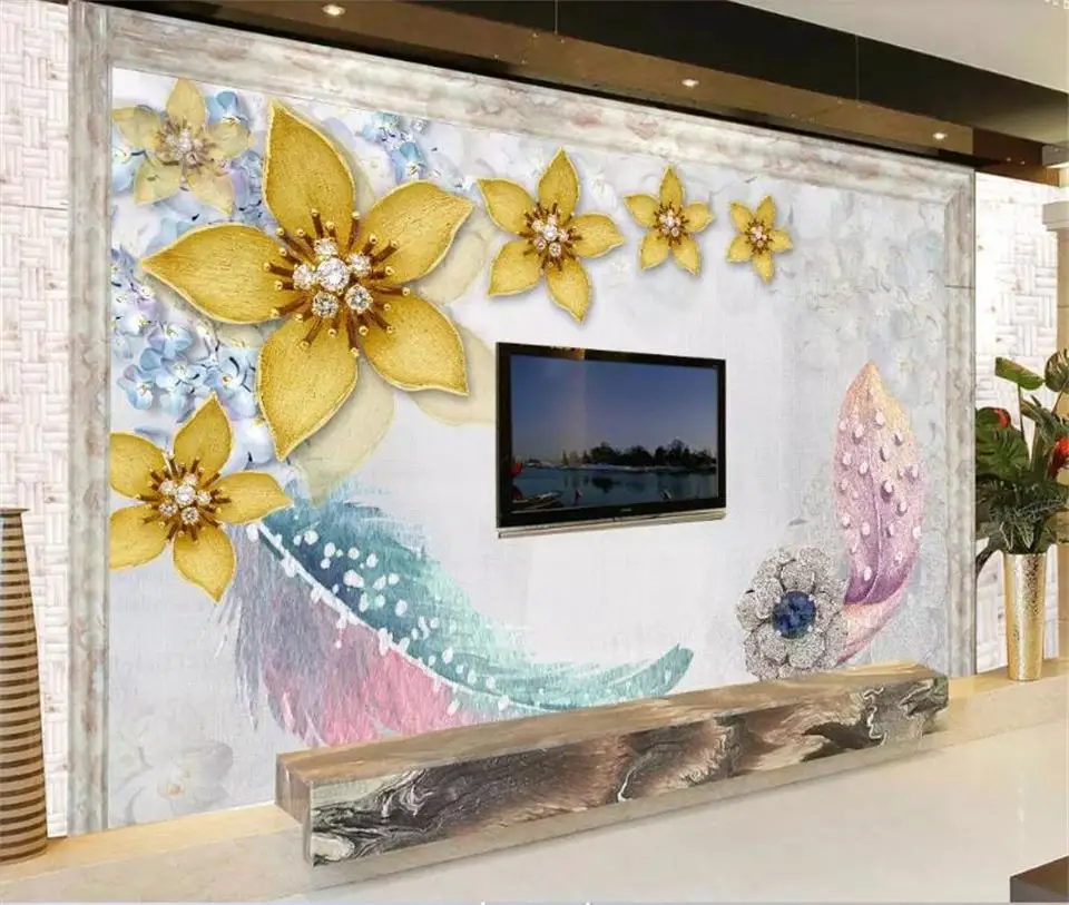 

Фотообои на заказ, 3D обои для гостиной, дивана, фона для телевизора, украшения в стиле ретро, с изображением цветов, домашний декор