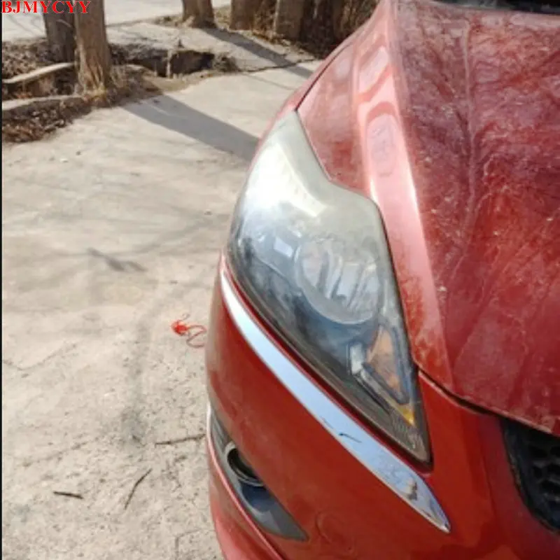 BJMYCYY для Ford Focus 2009 2015 ABS Хромированная Автомобильная передняя фара бровей