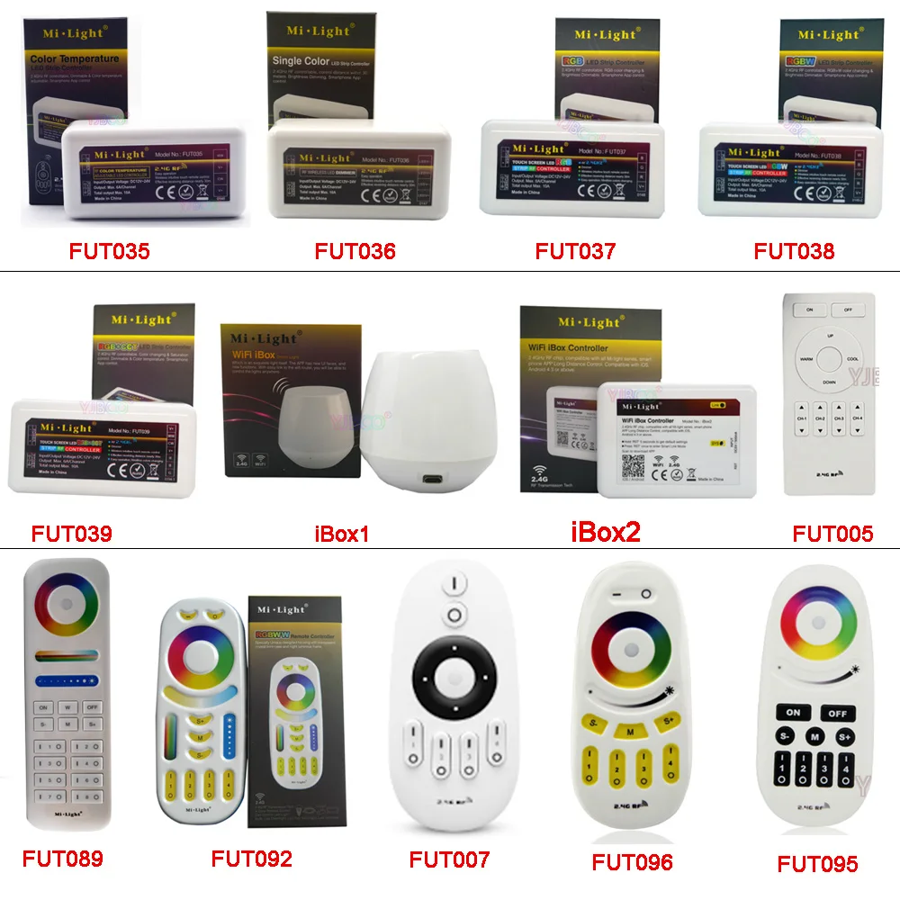 

Miboxer2.4G RF Wireless Remote single color Color Temperature RGB RGBW RGB+CCT led strip controller WiFi iBox Smart Light FUT039