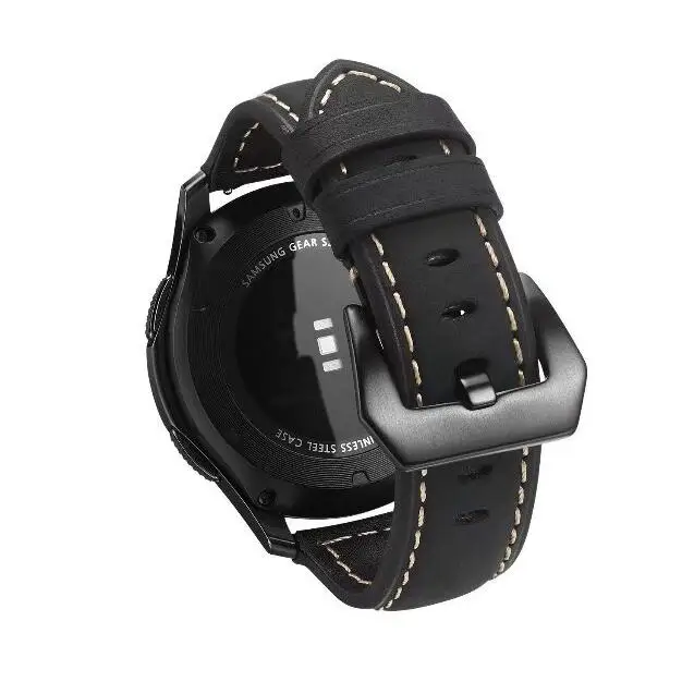 22 мм 20 мм ремешок из натуральной кожи для huawei gt 2 amazfit bip ремешок для samsung gear sport S3 классический ремешок galaxy Watch 42 мм 46 мм